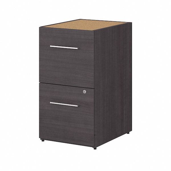 Bush Business Furniture Office 500 16W 2 Drawer File Cabinet in Storm Gray - Assembled OFF216SGSU